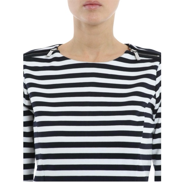 MICHAEL Michael Kors Navy Blue & White Striped Long Sleeve Dress Size XS - Picture 7 of 9